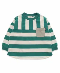 先染めボーダーTシャツ F.O.KIDS R106055 グリーン