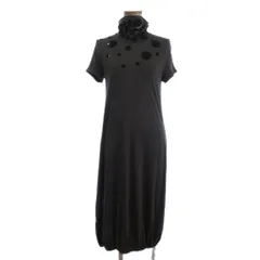 ブルーガール ブルマリン BLUGIRL BLUMARINE タグ付き ニットワンピース タートルネック 半袖 ロング丈 装飾 グレー 40