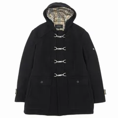 極美品▲BURBERRY BLACK LABEL バーバリーブラックレーベル 裏地ノバチェック 中綿入り ダッフルコート ブラック L 正規品 メンズ