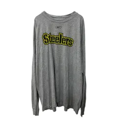 Reebok 長袖 プリントTシャツ 2XL グレー リーボック ロンT ロングTシャツ ビッグサイズ 古着卸 アメリカ仕入 a704-5233