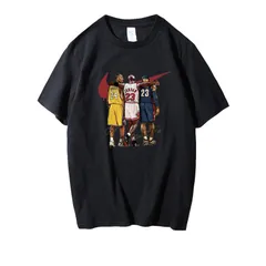 Tシャツ メンズ 半袖 3大レジェンド コービー24番 ジョーダン23番 ジェームズ23番 バスケットボール オシャレ シンプル ブラック type2