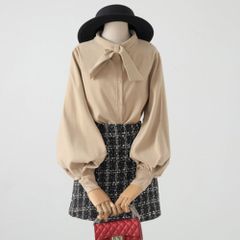 M me eme エムミーエメ Satin ribbon blouse - メルカリ