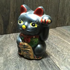 木製／招き猫／ 猫置物／置物／希少／アンティーク／ヴィンテージ【2点】 猫の置物 三毛猫 招き猫置物 | アンティーク家具と喫茶