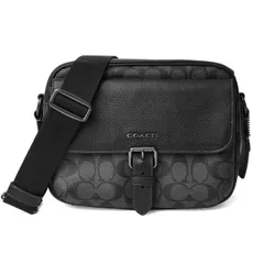 新品 コーチ COACH ショルダーバッグ ハドソン クロスボディ・シグネチャー キャンバス チャコール/ブラック
