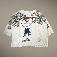 80s USA製 ヴィンテージTシャツ イラスト 落書き ハンドメイド風 