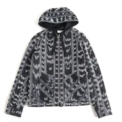 【ドンドン見直し】美品◆サンローランパリ 506534 ビーズデザインフード付きジャケット ブラック×ホワイト 44 伊製 正規品 メンズのサムネイル