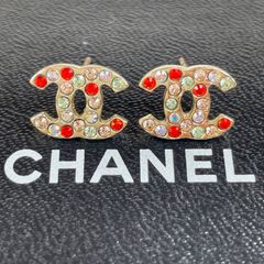 CHANEL シャネル　ピアス　ココマーク　ゴールド　ラインストーン