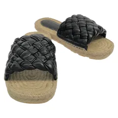 ボッテガヴェネタ BOTTEGA VENETA サンダル 775339V3VL0100037 ブラック レザー サンダル レディース 新品のサムネイル