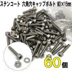 DIY ステンコート 六角穴キャップボルト M3×15mm 60個セット