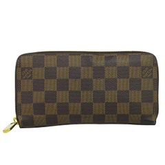 本物 ルイヴィトン LOUIS VUITTON LV 新型 ジッピーウォレット ダミエ エベヌ 長財布 ブラウン N60046 ビトン 財布 ウォレット 中古 【フォロー割】