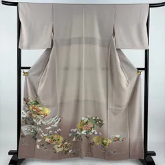 【単衣】正絹　色留袖　三つ紋　松花家川木 留袖レンタル 刺繍 黒 mito-413 40代 50代 60代 高級 正絹 人気