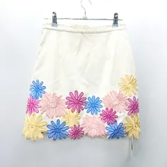 ◇ ⊂ ◎●未使用● Lily Brown 花刺<!-利用不可文字-!> レース ミニ丈 台形 スカート サイズ1 アイボリー マルチカラー レディース E  【1409240002543】
