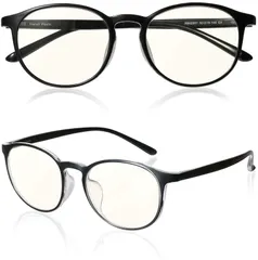 【数量限定】伊達めがね 度なし ユニセックス (ブラック/クリア) レディース メンズ 紫外線カット おしゃれ ボストン型 超軽量14g UVカット JIS規格 パソコン用 PC眼鏡 メガネ ブルーライトカット [ROTAKUMA]