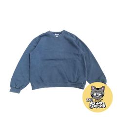 90s 古着 アディダス スウェット 刺繍ロゴ ブルー M
