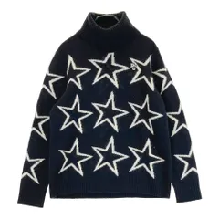 サイズ：1 PEARLY GATES パーリーゲイツ  タートルネック 長袖ニットセーター 星柄 ブラック系 [240101474386] ゴルフウェア レディース ストスト