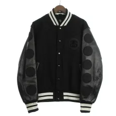 STUSSY × Champion スタジャン アーチロゴ ブラック L メンズ