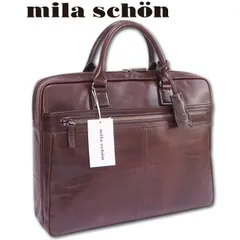 ミラショーン mila schon レザーブリーフケース アルテ メンズ ブラウン A4ジャスト 定価42,900円 日本製 ビジネスバッグ 牛革 風合い 軽量 撥水 ミラ・ショーンのサムネイル