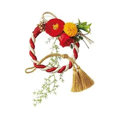 松野工業 迎春タッセルシャボンS ソープフラワー 正月飾り しめ飾り モダン H17cm×W15cm GM-4384 (レッド) (レッド)