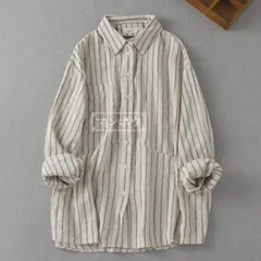 シャツ ブラウス レディース トップス 長袖 前開き ボタン 体形カバー 通勤 オフィス シンプル カジュア 大人 上品 ストライブ  大きいサイズ 大人可愛い 着回し 体型カバー ゆったり 柔らかいchaoliu204