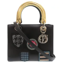 クリスチャンディオール レディディオール レザー ブラック マルチカラー 2WAY ハンドバッグ ショルダーバッグ 0786 Christian Dior