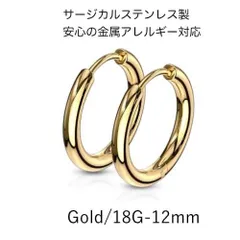 サージカルステンレス フープリングピアス/18G/左右ペア