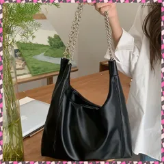 送料無料 トートバッグ チェーン レディース 肩掛けカバン ハンドバッグ 柔らかい シルエット 通勤 大人合皮 鞄 人気 シンプル 内ポケット お洒落 無地 手提げバッグ オフィスカジュアル 韓国ファッション