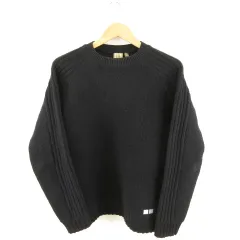 バートン BURTON ニット セーター 丸首 長袖 黒 S *A90のサムネイル