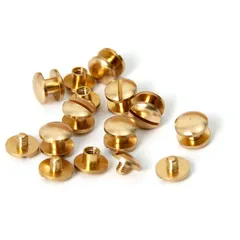 【在庫処分】12個 バッグ 8×4×3mm ベルト カバン 真鍮 修理 シカゴスクリュー レザークラフト DIY Fire ハンドメイド Increased パーツ