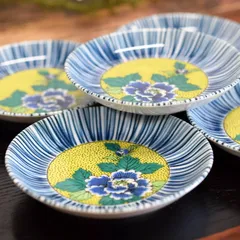 【新着商品】吉田屋牡丹 5枚セット 陶器 小皿 高級 九谷焼 ブランド 和食器 食器 取り皿 おしゃれ 日本製 セット 結婚祝い お皿 プレゼント 和座の蔵 ギフト