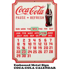 エンボスメタルサイン COCA COLA CALENDAR【コカコーラ】のサムネイル