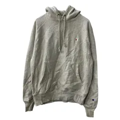 Champion ロゴスウェット パーカー S グレー チャンピオン フーディー ワンポイントロゴ リバースウィーブ 古着卸 アメリカ仕入 a708-5998