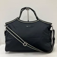 アニエスベーボヤージュ ボストンバッグ 2way ナイロン ブラック ロゴ刺繍 アニエスベーボヤージュ 2way ボストンバッグ ショルダーバッグ