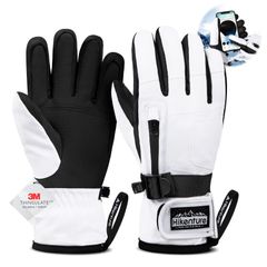 スノボ グローブ メンズ スキー グローブ レディース スキーグローブ【140g3Mシンサレート2倍保温】スキー手袋防水 スマホ対応 ジュニア 女性 男性 スノボー グローブ 滑り止め処理 防風 透湿 撥水加工 紛失防止 Hikenture 調整ベルト付き 裏