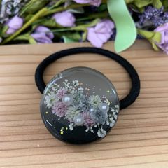 ☆ハンドメイド☆レジンヘアゴム☆ブラック系