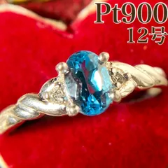 【買取店】Pt900 ブルートパーズ 指輪 12号 2.1g　C1954