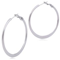 【幅2mm 外径60mm 色：シルバー】[Adelina Style] 大きめ フープピアス 人気 リングピアス レディース サージカルステンレス 金属アレルギー対応 20G 両耳用 プレゼント