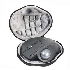 Kiowon ロジクールワイヤレスマウス用 収納ケース EVA ゲーミングマウス用保護ケース 無線マウス対応 Logitech MX Ergo / M570 / M575S適応トラックボールマウスケース (黒+グレー)