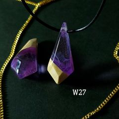 ウッドレジンネックレス　W26 W27