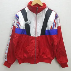 H■90s■アシックス/asics ウインドブレーカージャケット【L】赤/MENS■31【中古】
