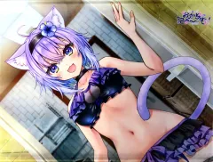 【中古】タペストリー 猫又おかゆ B2タペストリー 「PC/Switchソフト おかゆにゅ～～む! 完全生産限定版」 メロンブックス購入特典