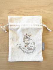【ラグドール 】刺繍　巾着　巾着袋　IT004-16　ito&　ねこ　母の日　サブバック　小物入れ　ポーチ　小さめ旅行　化粧品　コスメ　誕生日　プレゼント　ギフト　かわいい　おしゃれ