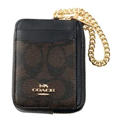 新品 コーチ COACH カードケース ZIP CARD CASE ブラウン 茶