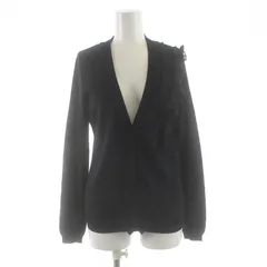 レッド ヴァレンティノ RED VALENTINO カーディガン ニット Vネック 長袖 フリル レース ウール M 黒 ブラック /SI25のサムネイル