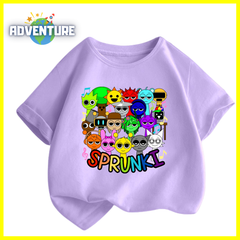 スプランキー sprunki 半袖Tシャツ 薄手トップス 紫パープル インクレディブル　ゲーム 90 100 110 120 130 140 150 子供服キッズ服　女の子