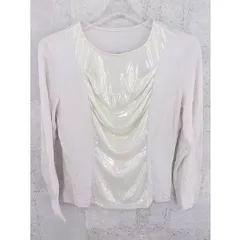 ◇ ●新品● wb ダブルビー タグ付 定価1.4万円 光沢 長袖 Tシャツ カットソー 38 グレー系 ゴールド系 レディース  【中古】 【1002797100498】