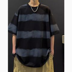 美品】USED 00s マルチボーダー Tシャツ ボックスシルエット BLK 