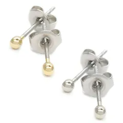 ピアス レディース メンズ シンプル ボール チタン製ポスト 選べる3色玉状ピアス 2ミリ 2mm 金属アレルギー対応 プチプラ プレゼント 秋冬 大人気