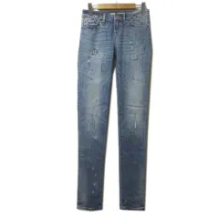マークバイマークジェイコブス MARC by MARC JACOBS デニム スリム ペイント ブルー パンツ ジーンズ クラッシュ加工 25 青 コットン Xのサムネイル