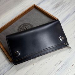 【トラッカーウォレット ロング 3層】クロムエクセル 茶芯 シルバー WALDES
