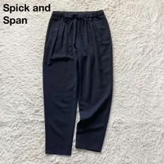 スピック＆スパン Spick and Span イージーパンツ テーパードパンツ センタープレス リラックス ドローストリング 日本製 手洗い可能 ネイビー 紺 36サイズ